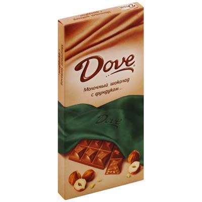 Шоколад молочный с фундуком dove 100 г